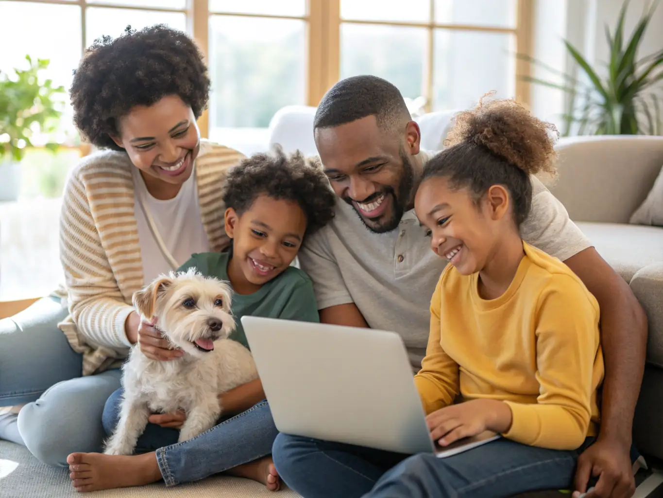 A touching image of a family adopting a dog from a rescue organization, highlighting the joy and fulfillment of providing a loving home.